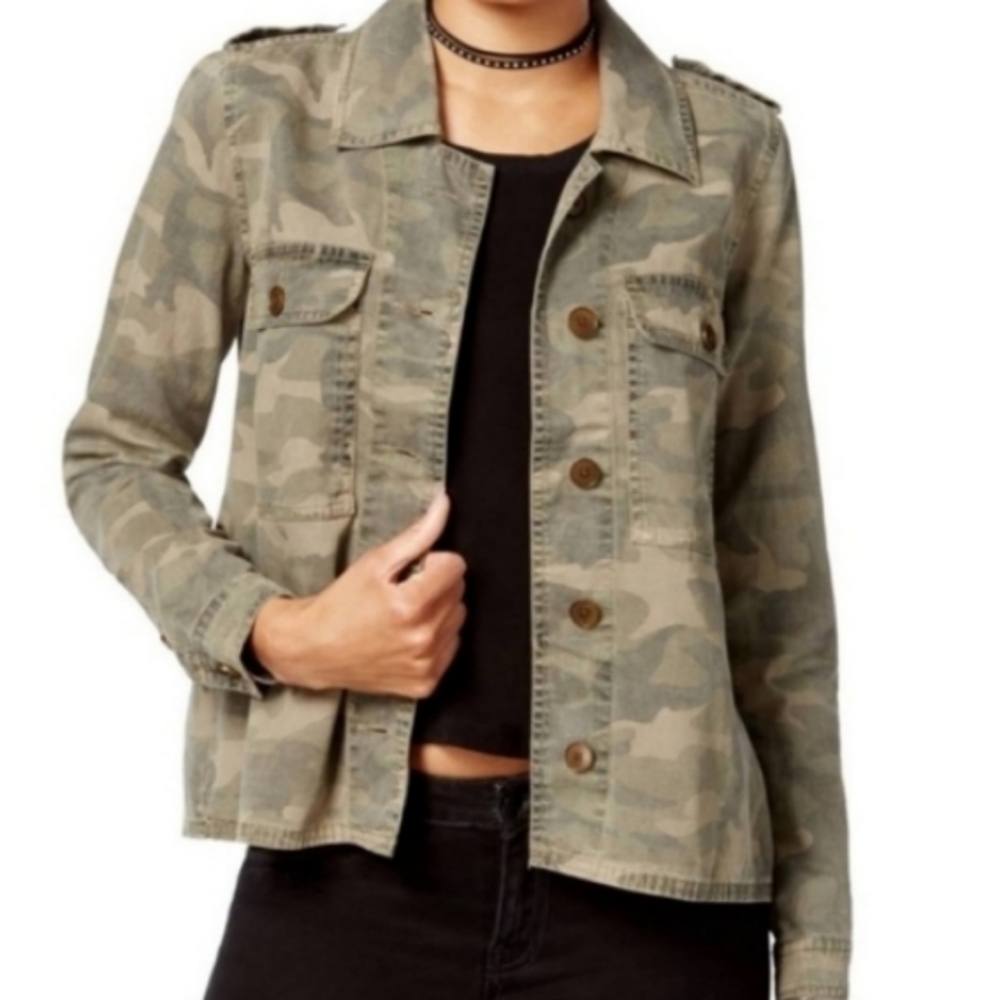 Lucky Brand Cargo Chore Camouflage Shirt Jacket